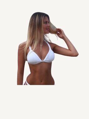 NWT Lioness Triangle Bikini Top 'Peggy Lipton' - White Size XS